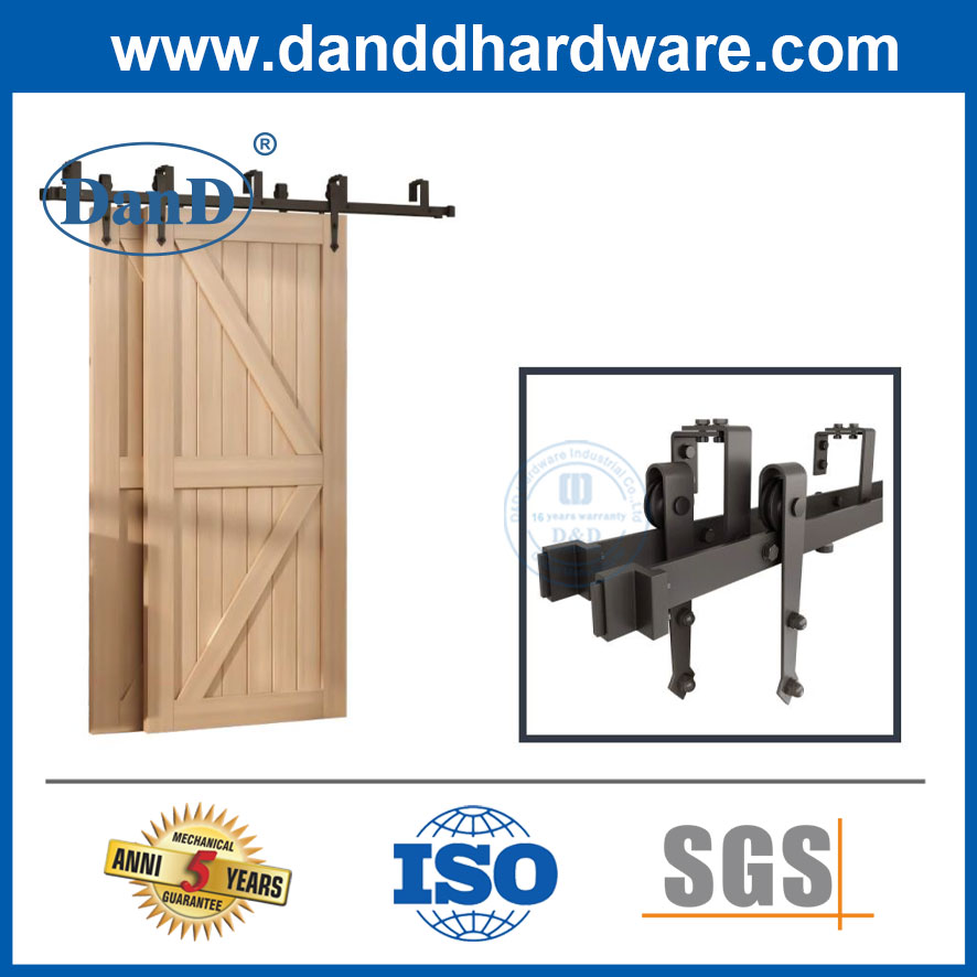 Barn Door Hardware Rail Classic Double Track Bypass Double Door Move Back Door Double Track Kit-DDBD024