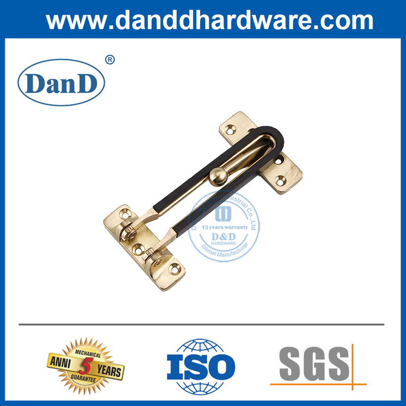 Polished Brass Door Guard Zinc Alloy Golden Door Latch Guard for Bedroom-DDDG008