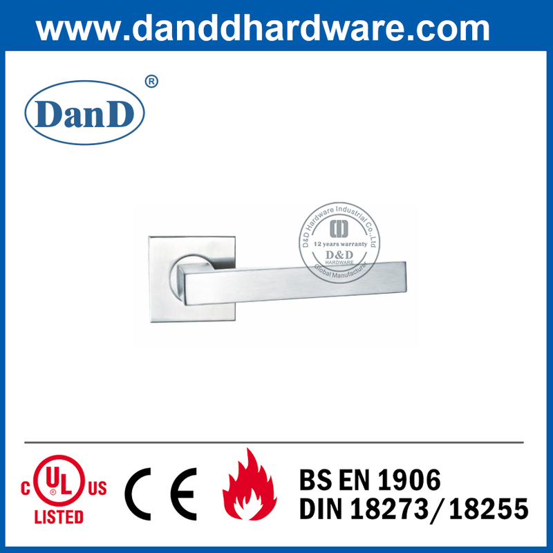 Grade 304 Silver Decorative Door Handle with Square Rose-DDTH020