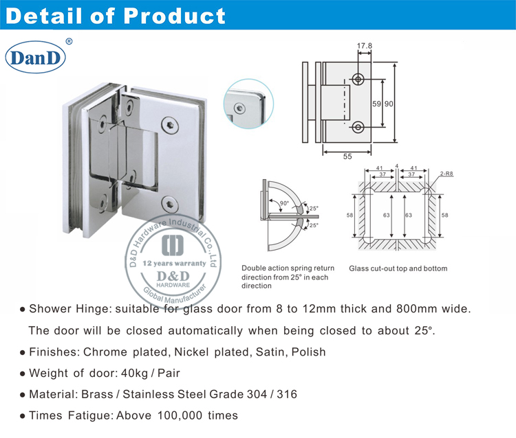 Glass Shower Door Hardware-D and D Hardware