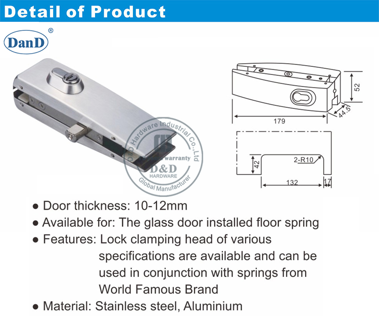 Office Glass Door Patch Fitting-D and D Hardware