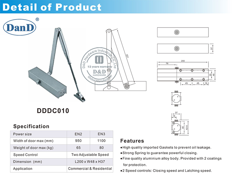 External Door Closer-D and D Hardware