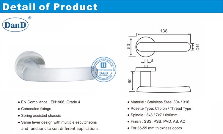 Steel Door Handle-D and D Hardware