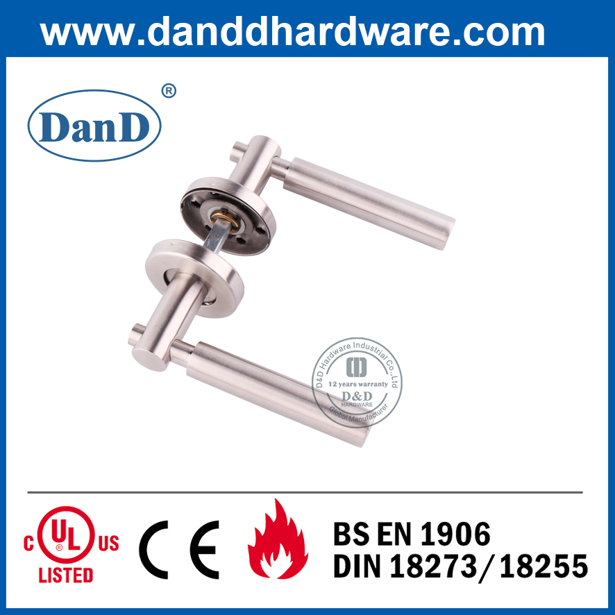 SS304 Satin and Polish Finish Solid Lever Design Door Handle-DDSH034