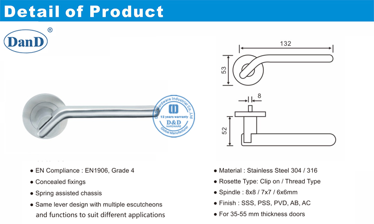 Front Door Lever Handle-D and D Hardware