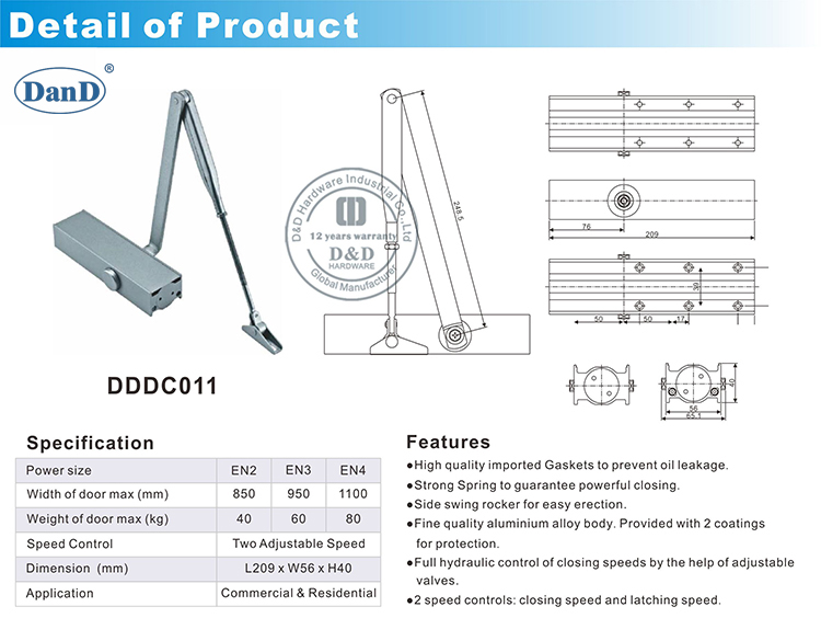 Overhead Door Closer-D and D Hardware