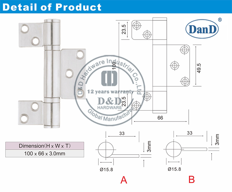 Stainless Steel Hinge-D and D Hardware