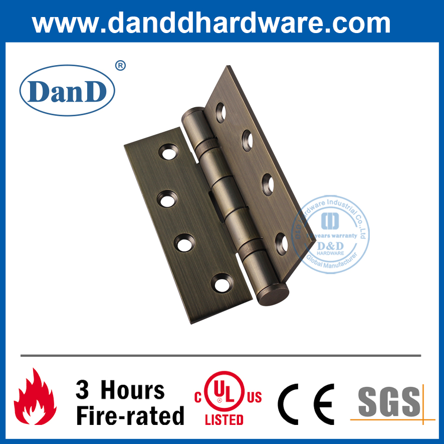 SS304 Antique Brass Fire Resistant Door Hinge for Residential Buildings-DDSS001-4X3X3