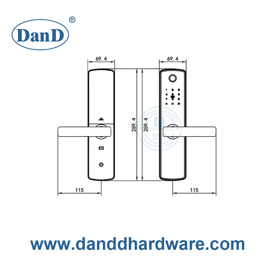 Card Door Lock Electronic Door Handle Lock Smart Hotel Wireless Door Lock-DDFL414