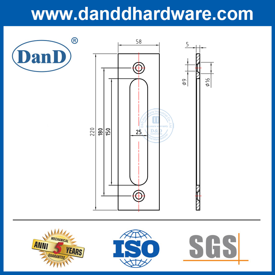 Barn Door Hardware Exterior Polished Stainless Steel Best Barn Door Pull Handles-DDBD102