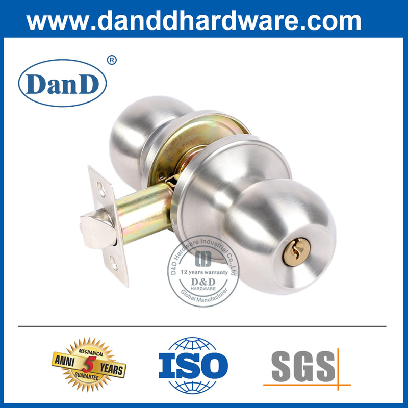 Modern Zinc Alloy Exterior Door Knobs with Lock-DDLK034