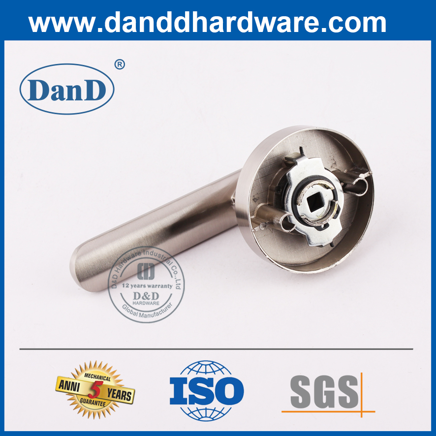 Silver One Way Locking Zinc Alloy Tubular Lever Lockset-DDLK095