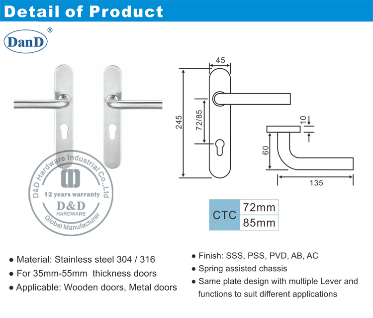 Door Handle with Plate