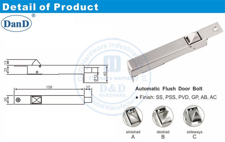 Flush Bolt-D and D Hardware