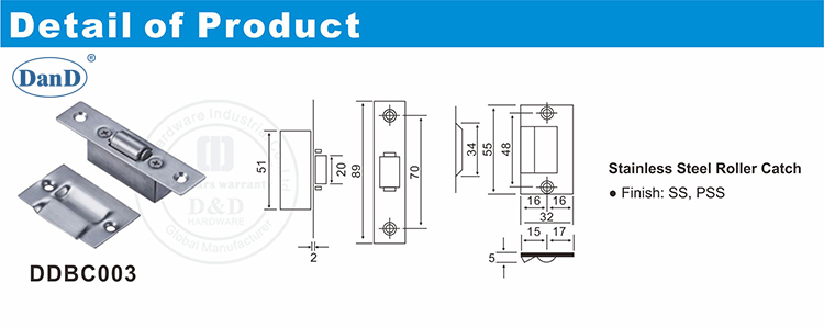 Spring Roller Door Catch for Internal Door-D and D Hardware
