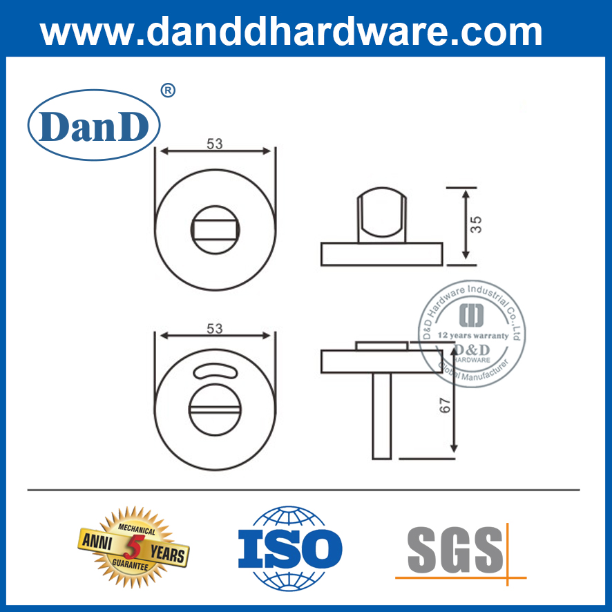 Stainless Steel Lavatory Thumbturn and Release with Indicator-DDIK004