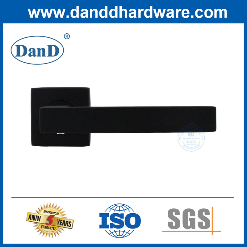 Simple Design Stainless Steel Wood Black Door Lock Lever Handle for Interior Doors-DDTH020