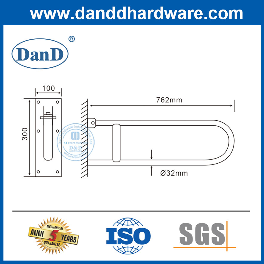 Bathroom Toilet Stainless Steel Disable Safety Grab Bar Door Handle-DDTH038