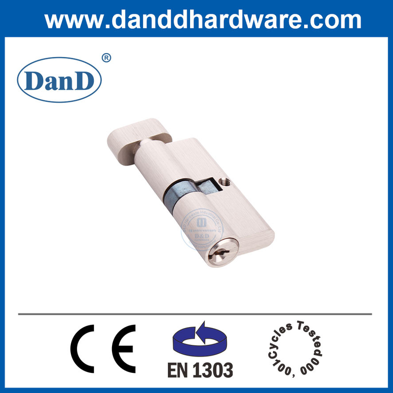 Lock Cylinders Supplier EN1303 Satin Nickel Solid Brass Door Lock Key Cylinder-DDLC004-70mm-SN