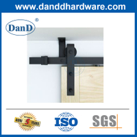 Exterior Hidden Track Matte Black Wooden Sliding Barn Door Hardware Kits-DDBD007