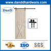 Wood Sliding Barn Door Hardware Kit Basic Black Big Spoke Wheel Roller Carbon Steel Flat Track System-DDBD006