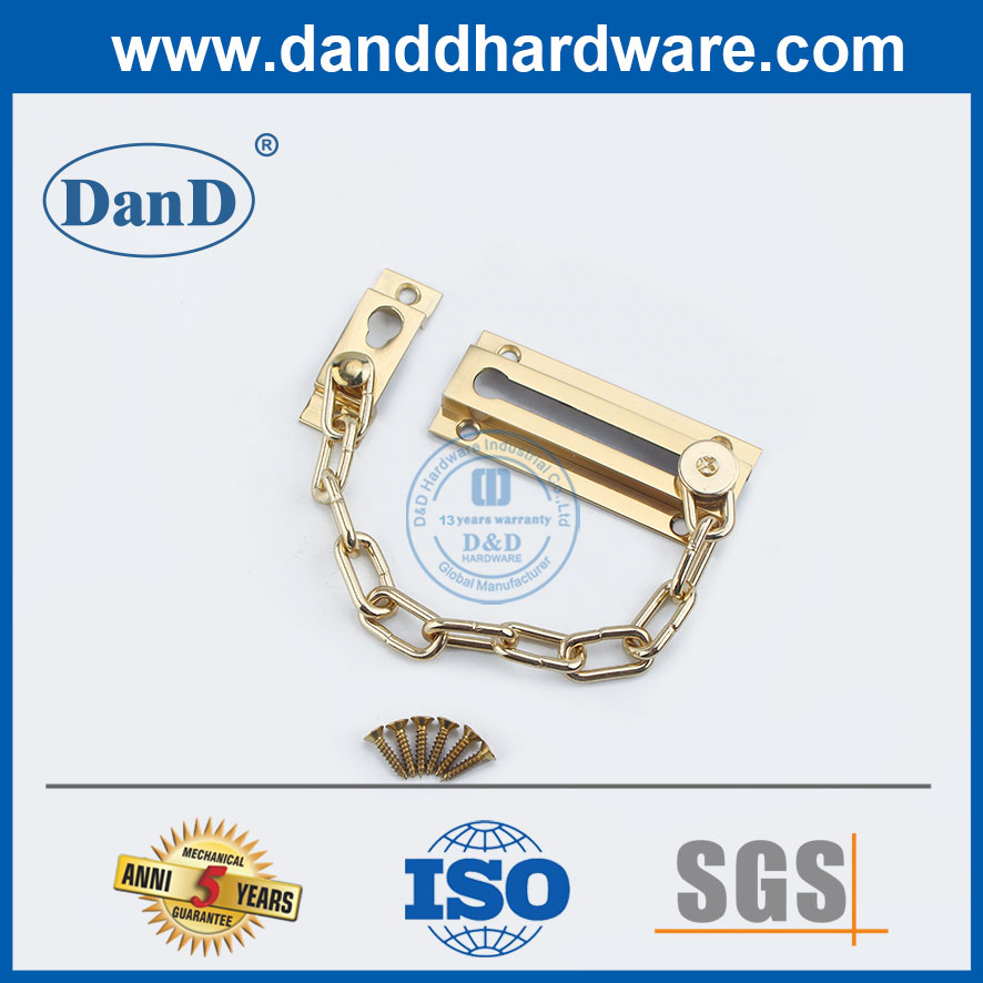 Brass Door Security Chain Polished Brass Door Locks Chain for Metal Door-DDG005