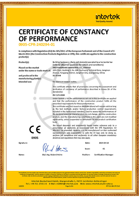 EN1125 Panic Exit Device