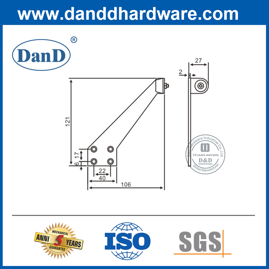 Stainless Steel Overhead Door Stop for Internal Door-DDDS026