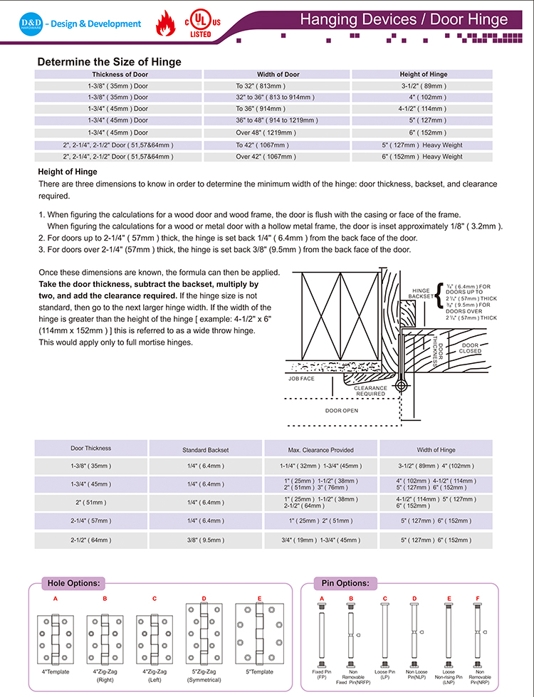 Door Hinge -D and D Hardware