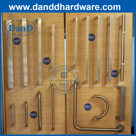 D shape stainless steel door pull handle for commercial doors