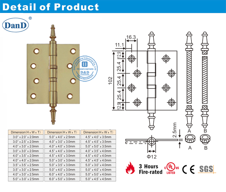 Steeple Tip Hinge-D and D Hardware