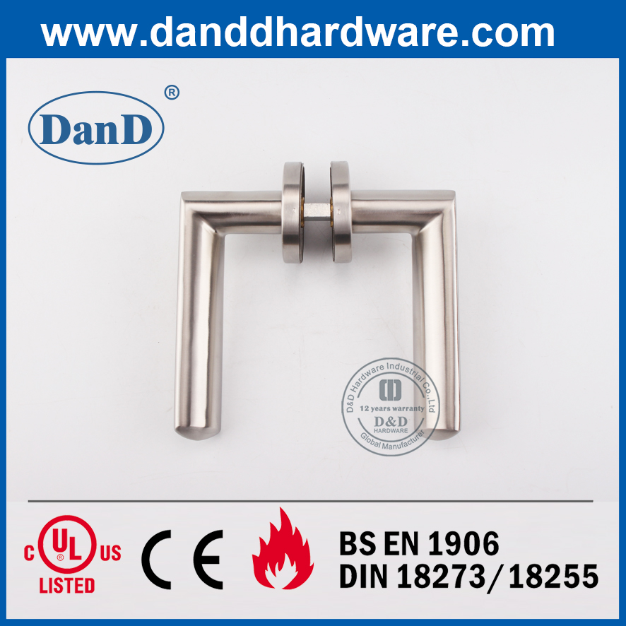Stainless Steel 304 Modern Solid Lever Door Handle for Front Door-DDSH011