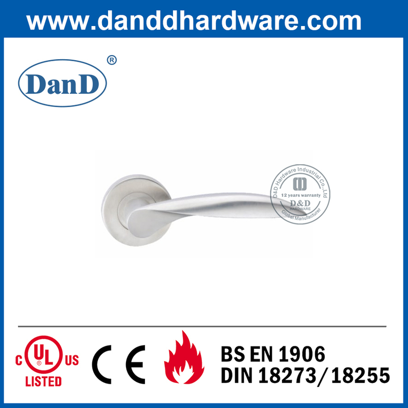 Stainless Steel 304 Round Rosette Door Handle for Metal Door-DDSH026