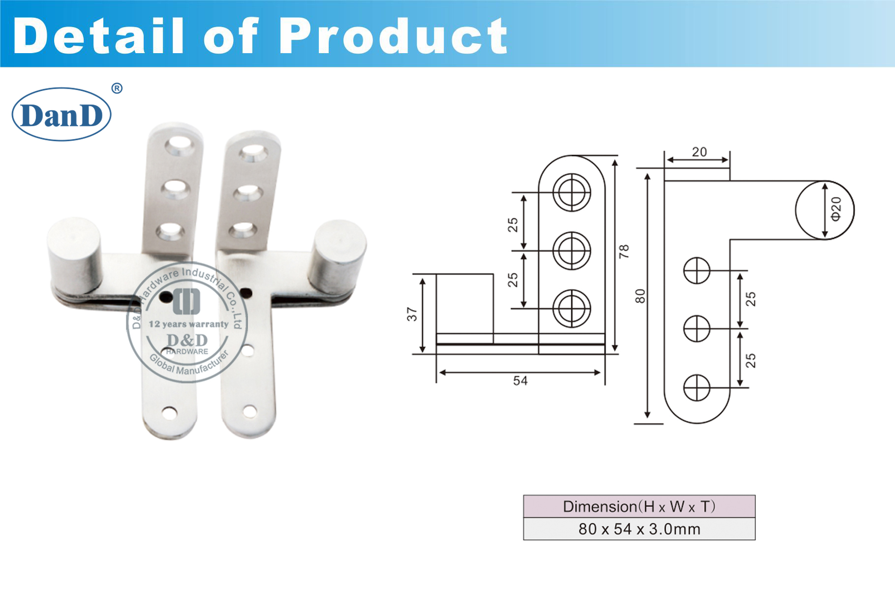 180 Degree SS304 Lever Piovt Door Hinge for Swing Door DDSS056 Buy