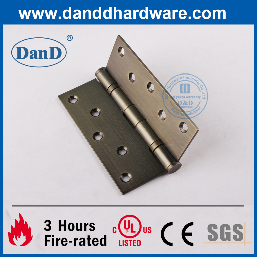 SS304 Antique Brass Ball Bearing Fire Wood Door Hinge-DDSS011B-5X4X3