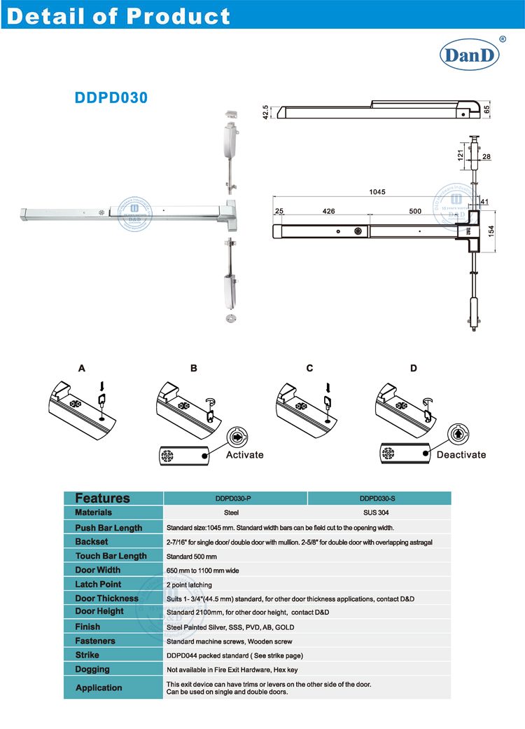 Commercial Door Push Bar