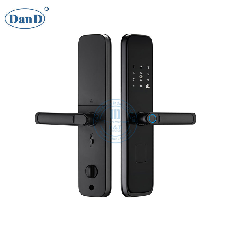 Black Color Digital Waterproof Fingerprint Card Combination Door Handle Smartlock-DDFL105