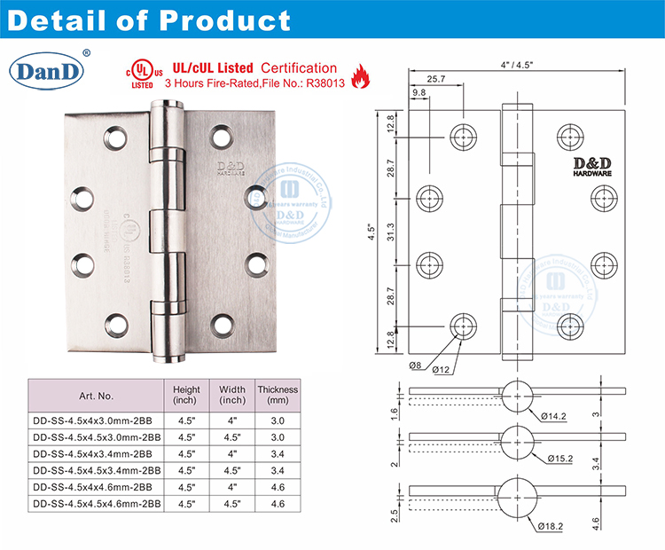 Internal Door Hinges Ball Bearing