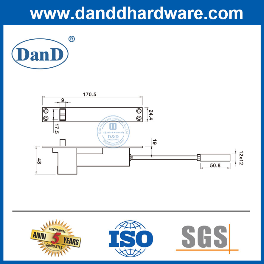 Middle East Market Stainless Steel Full Automatic Flush Bolts for Metal Doors-DDDB032