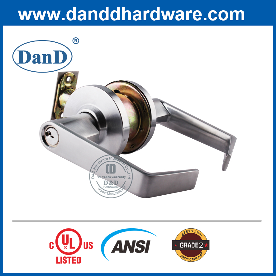 ANSI Grade 2 Zinc Alloy External Door Lever Tubular Lockset-DDLK011