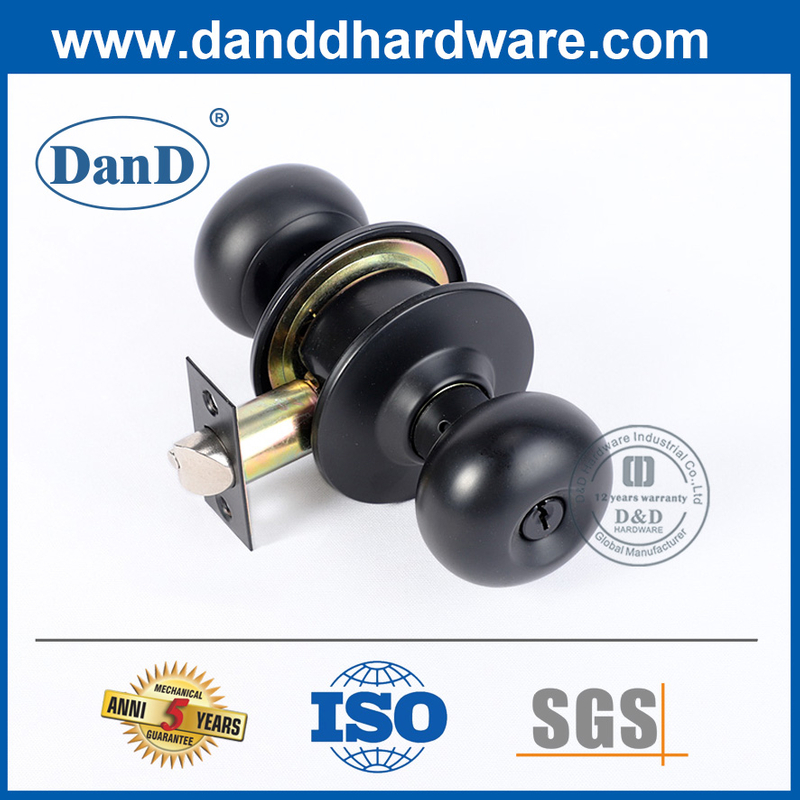 Matte Black Zinc Alloy Door Knob Handle Lock-DDLK068