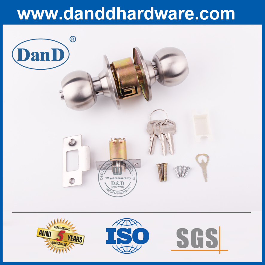 Modern Stainless Steel Security Entrance Door Ball Knobset-DDLK001