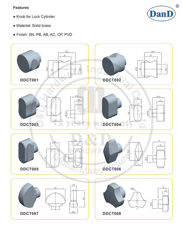 Konb for Door Cylinder-D and D Hardware