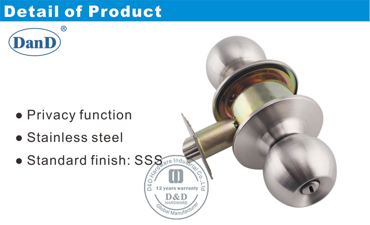 Tubular Privacy Knobset-D and D Hardware