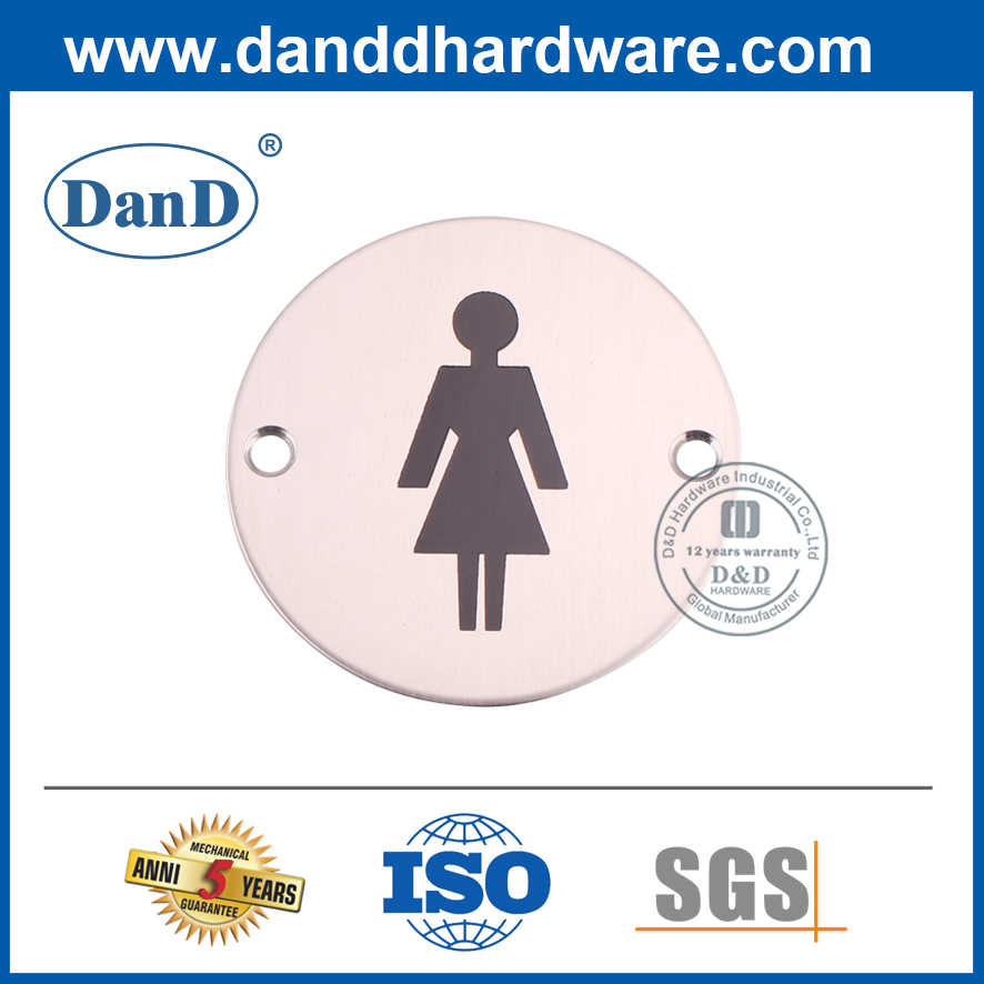 Stainless Steel Unisex Public Washroom Sign Plate-DDSP003