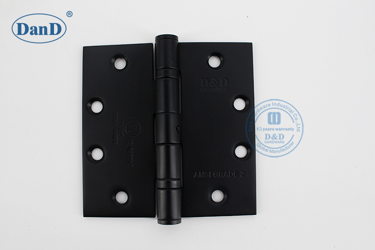 Black ANSI Grade 2 Fire Rated SS201 Ball Bearing Front Door Hinges