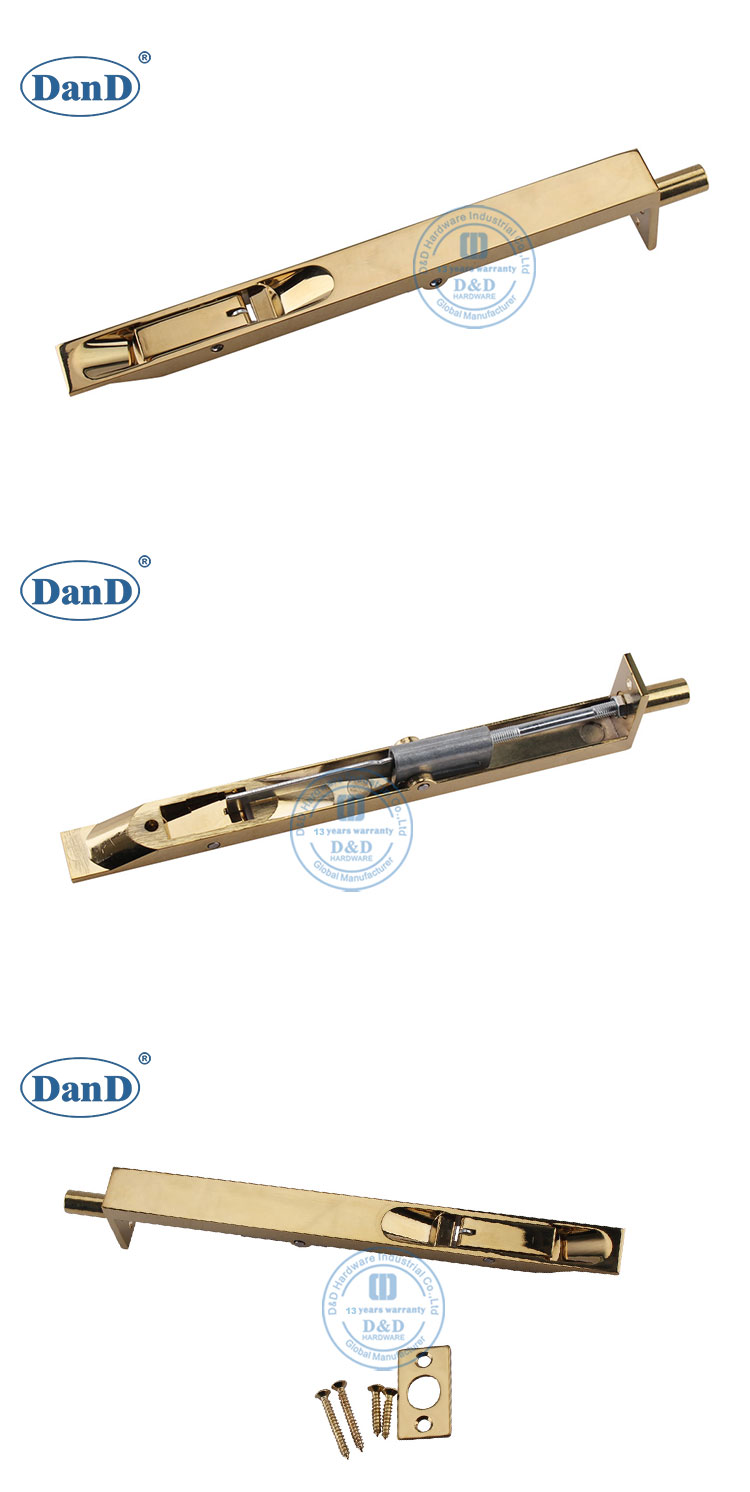 Polished Brass Flush Door Bolt-DDDB001