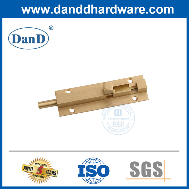 Satin Brass Finish Barrel Bolt Latch 4 inch Barrel Bolt Lock in Brass Msterial-DDD016