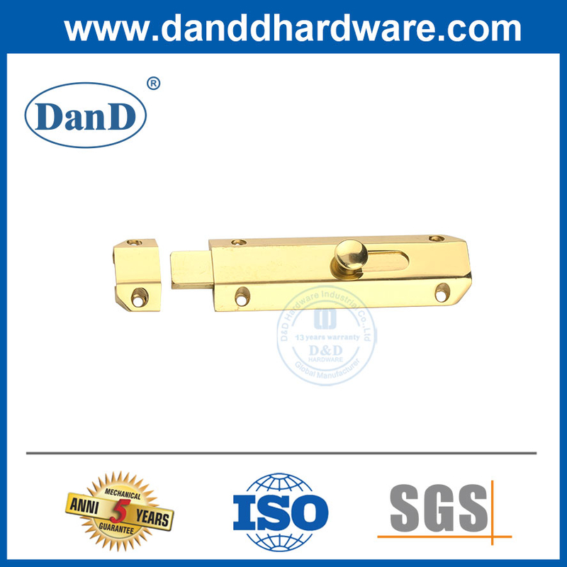 Polished Brass Lockable Bolt And Barrel Lock Tower Bolt 6 Inch-DDDB017