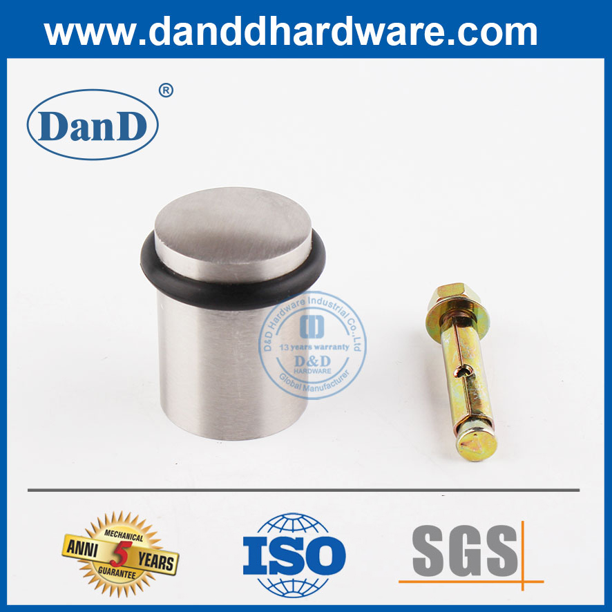 Stainless Steel Rubber Door Stopper for Apartment Wooden Door-DDDS011